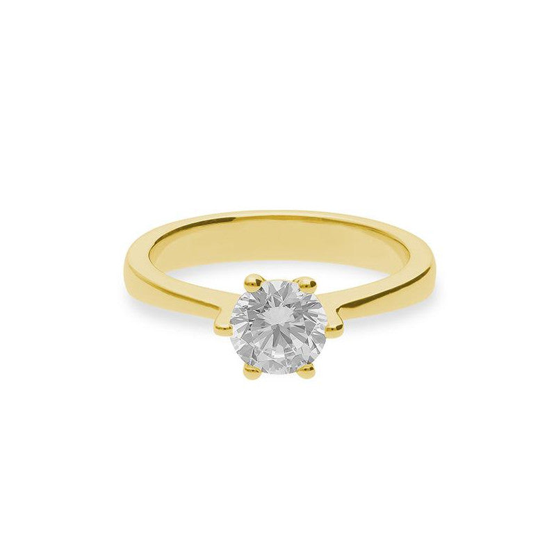 Verlobungsring mit einem Brillanten 1,00 ct., Gelbgold