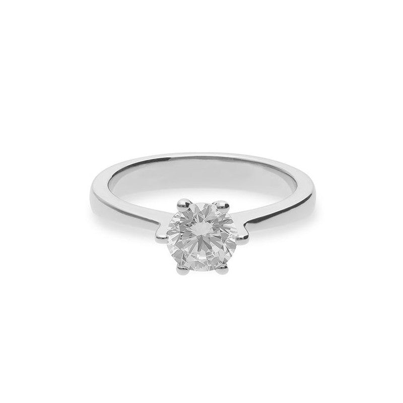 Verlobungsring mit einem Brillanten 1,00 ct., Platin