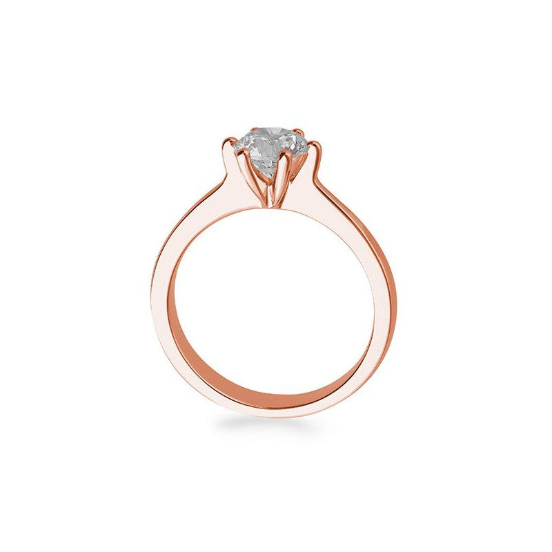 Verlobungsring mit einem Brillanten 1,00 ct., Rotgold