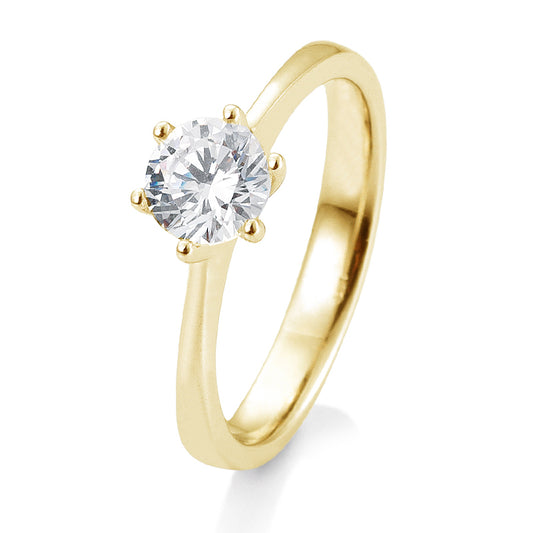 Verlobungsring mit einem Brillanten 1,50 ct., Gelbgold