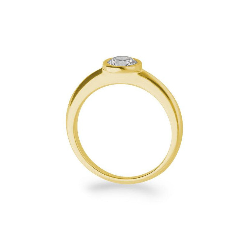 Verlobungsring mit einem Brillanten 0,60 ct., Gelbgold