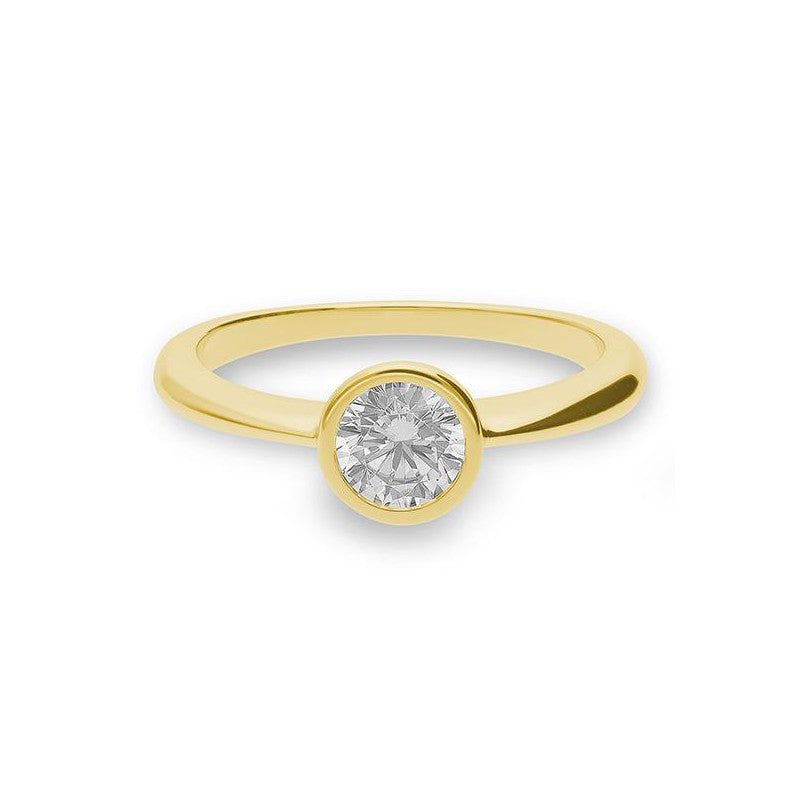 Verlobungsring mit einem Brillanten 0,60 ct., Gelbgold