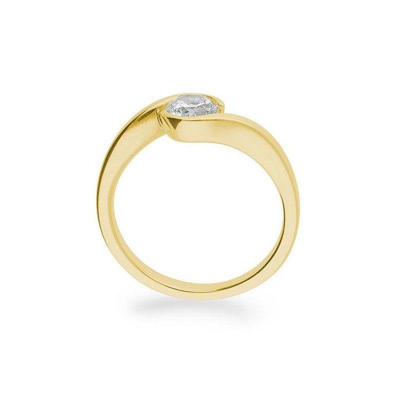 Verlobungsring mit einem Brillanten 0,60 ct., Gelbgold