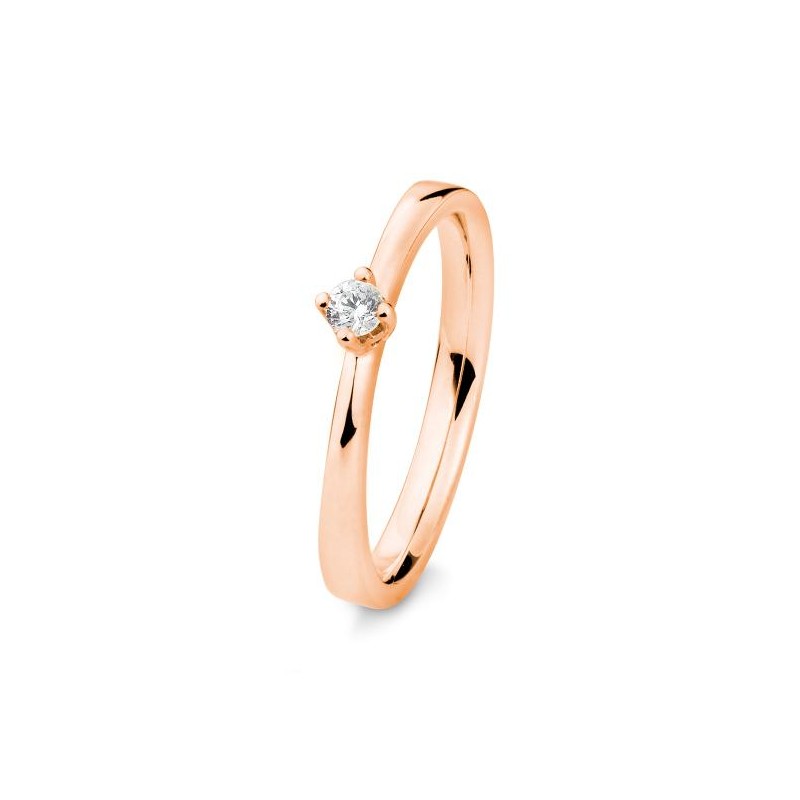 Verlobungsring mit einem Brillanten 0,08 ct., Rotgold