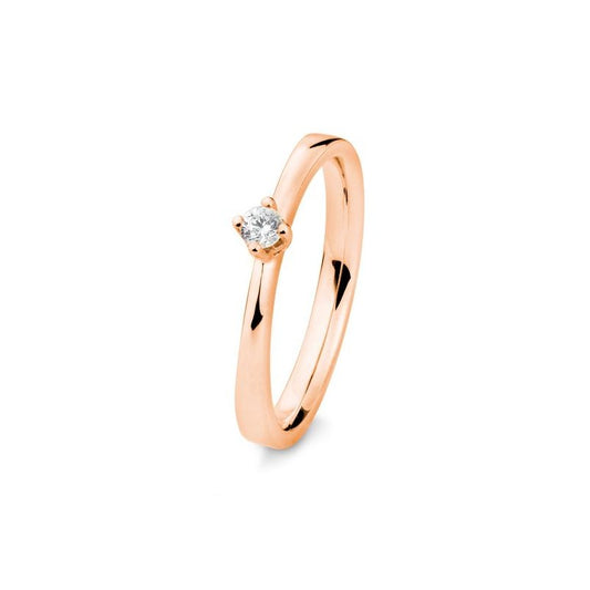 Verlobungsring mit einem Brillanten 0,05 ct., Rotgold