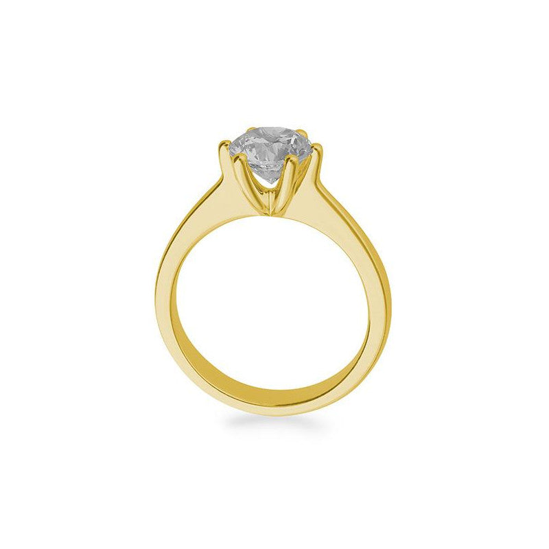 Verlobungsring mit einem Brillanten 1,50 ct., Gelbgold