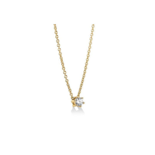 Collier mit einem Brillanten 0,10 ct., Gelbgold