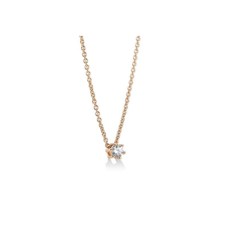 Collier mit einem Brillanten 0,25 ct., Rotgold