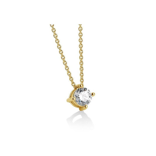 Collier mit einem Brillanten 0,15 ct., Gelbgold