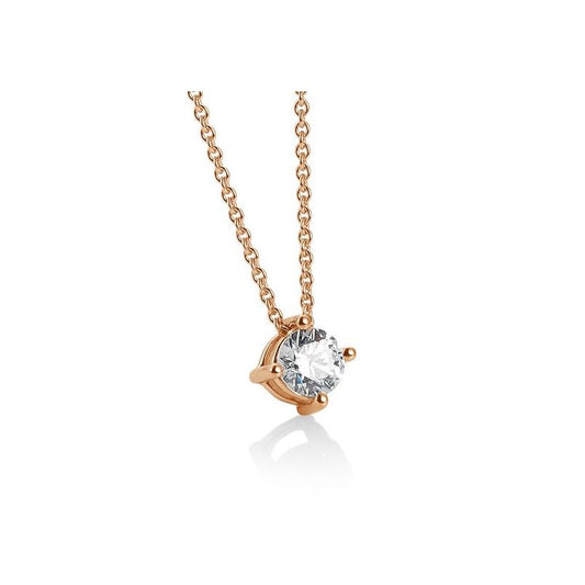 Collier mit einem Brillanten 0,15 ct., Rotgold