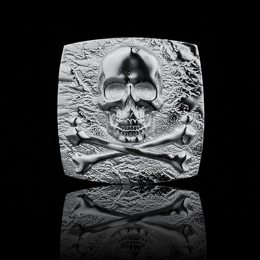 CROSSBONE SKULL TAG Silber