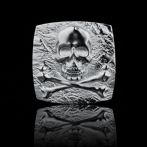 CROSSBONE SKULL TAG Silber