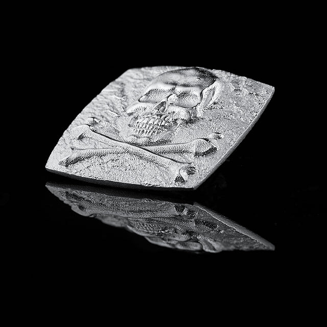 CROSSBONE SKULL TAG Silber