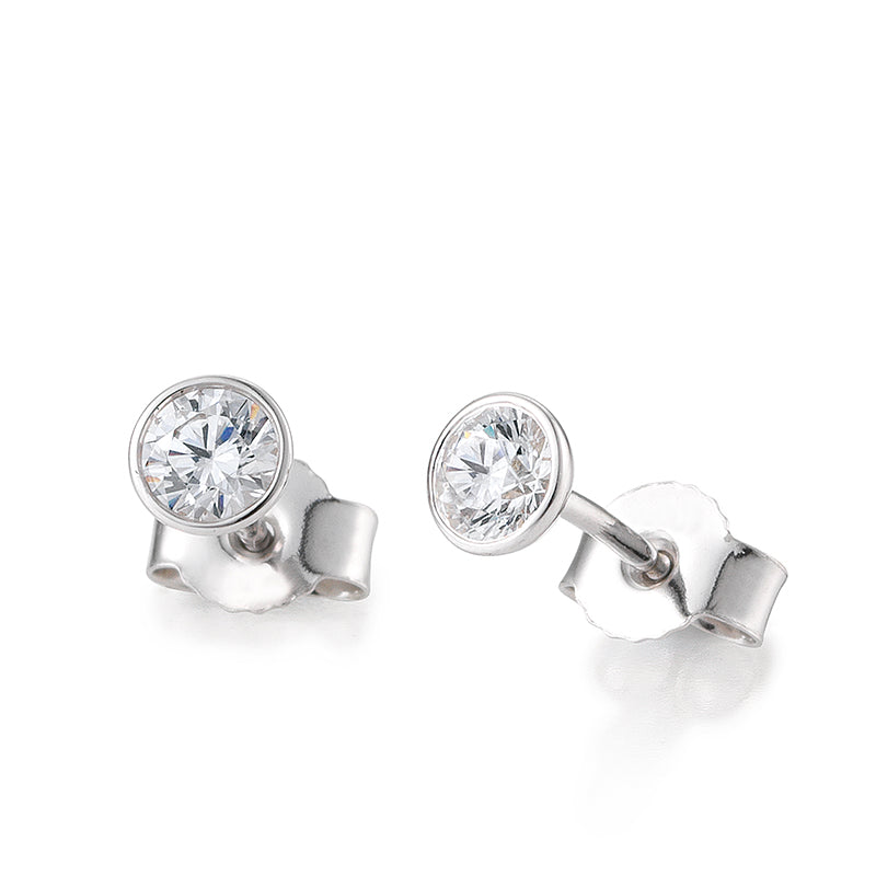 Ohrschmuck mit Brillanten zus. 0,15 ct., Platin, 950 Platin, W/SI