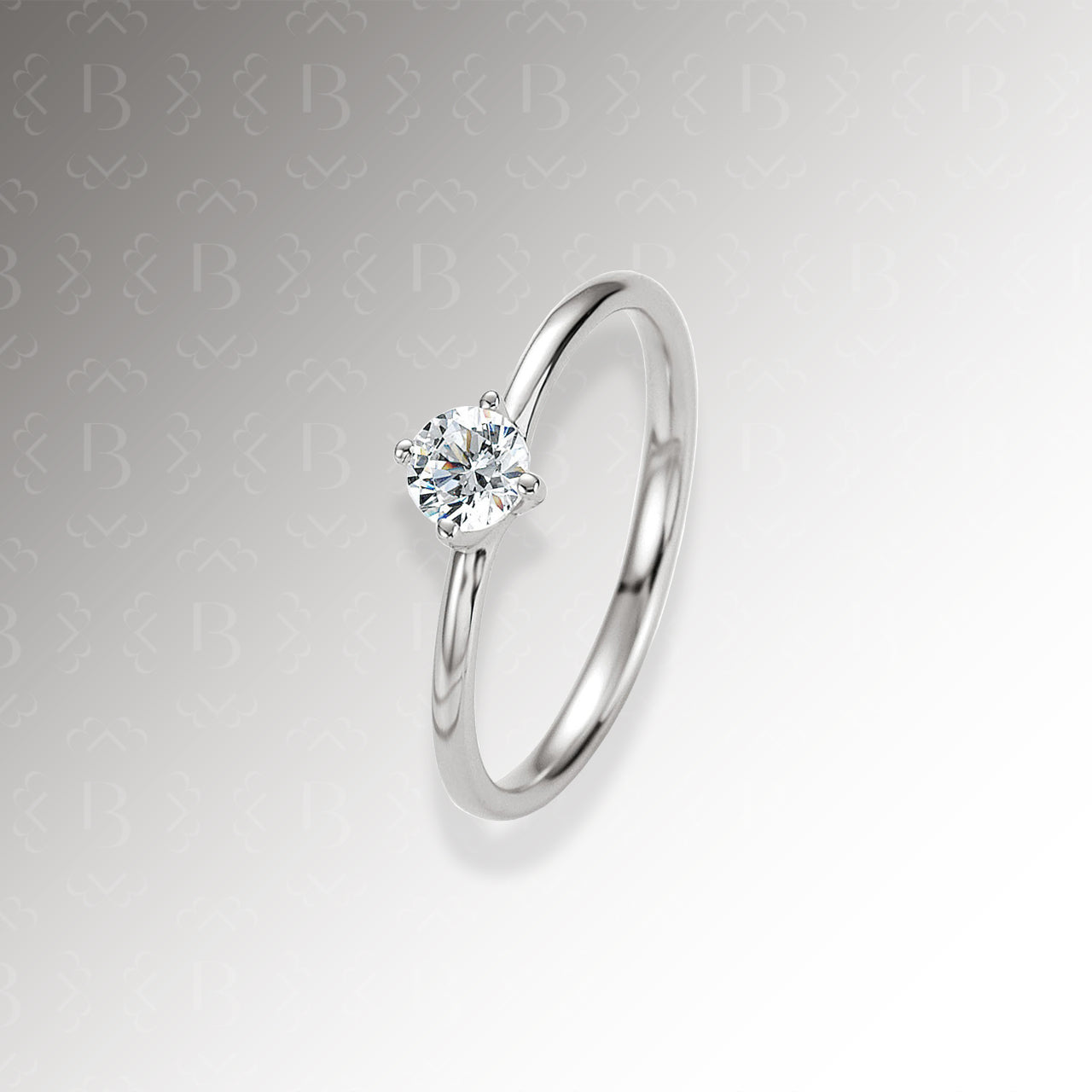 Verlobungsring mit einem Brillanten 0,30 ct., Weißgold