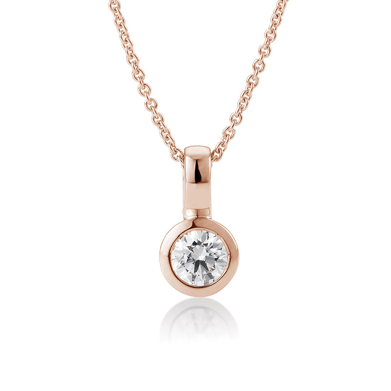Anhänger mit einem Brillanten 0,20 ct., Rotgold, 750 Gold, W/SI