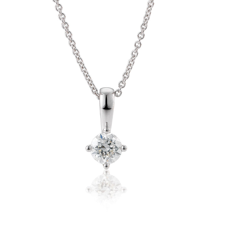 Anhänger mit einem Brillanten 0,40 ct., Weißgold, 750 Gold, W/SI