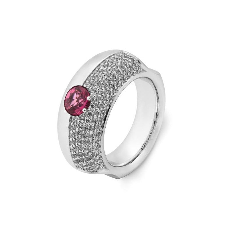 Luxury Ring mit Pink Turmalin und Brillanten 0,667 ct., Weißgold