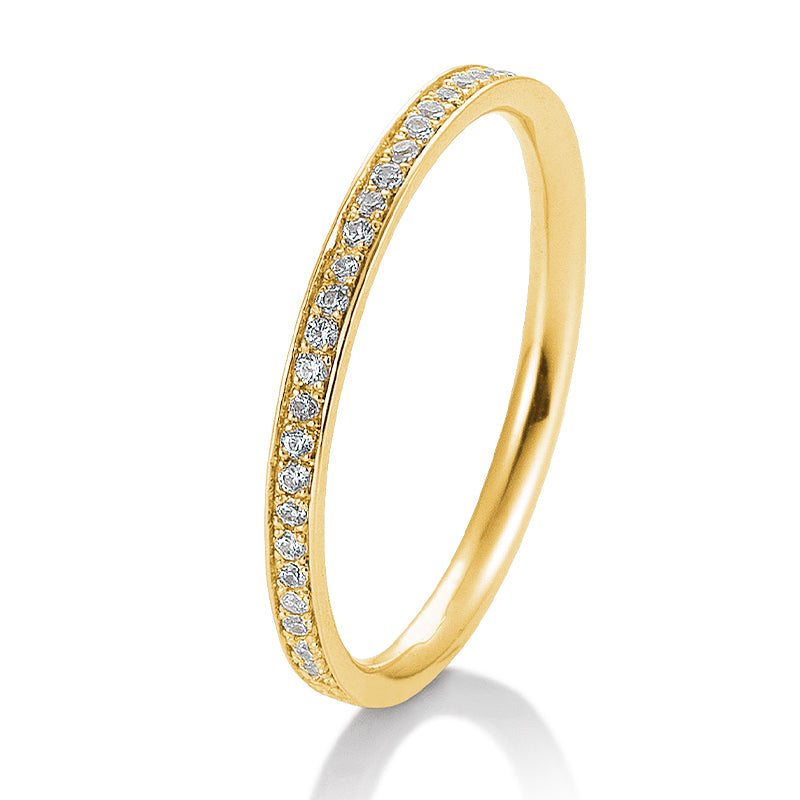 Memoire Ring mit 30 Brillanten 0,165 ct., Gelbgold