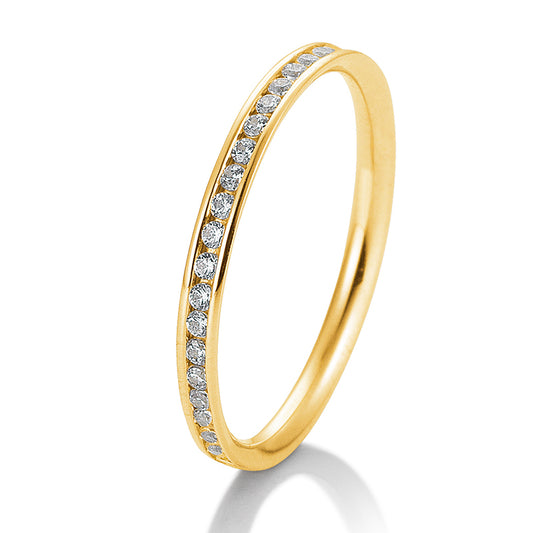 Memoire Ring mit 26 Brillanten 0,26 ct., Gelbgold