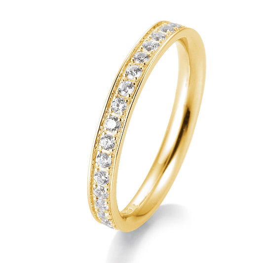 Memoire Ring mit 20 Brillanten 0,40 ct., Gelbgold