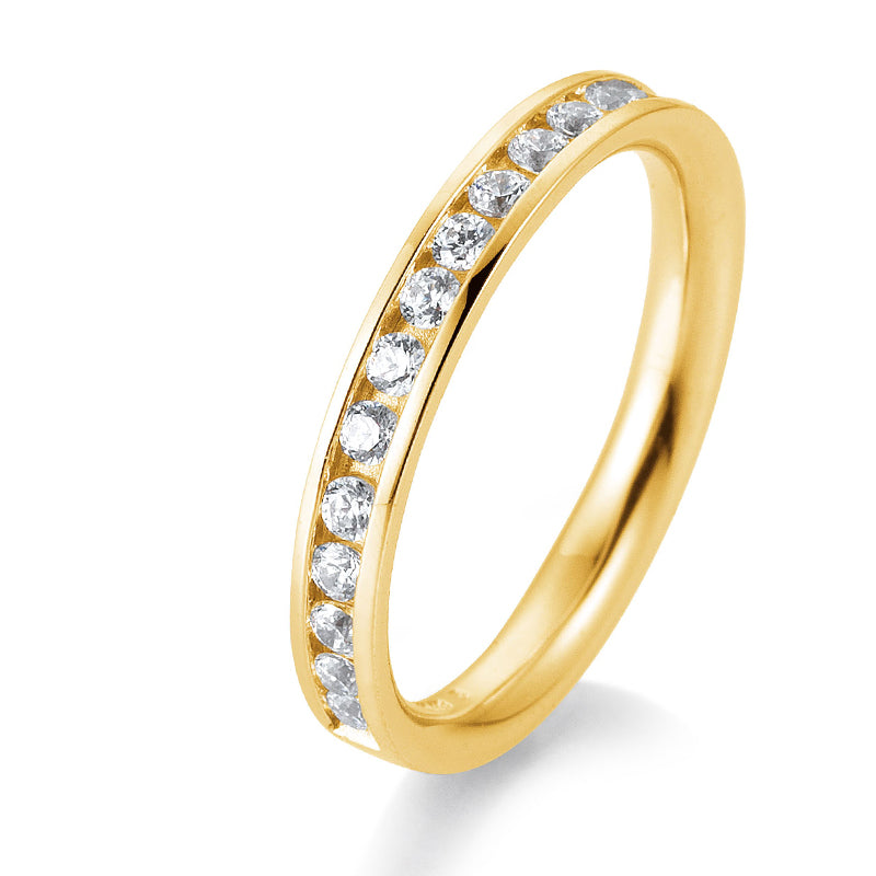 Memoire Ring mit 17 Brillanten 0,51 ct., Gelbgold