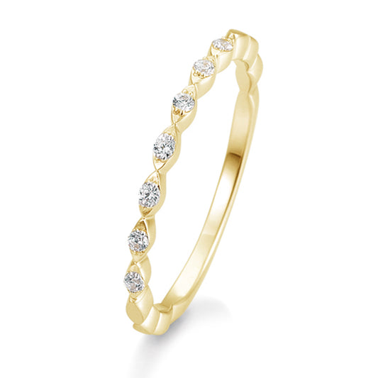 Memoire Ring mit 7 Brillanten 0,105 ct., Gelbgold