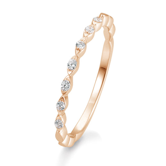 Memoire Ring mit 7 Brillanten 0,105 ct., Rotgold