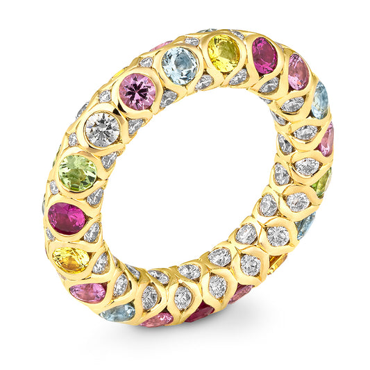 Luxury Ring mit Edeltopas hell und Brillanten 2,25 ct., Gelbgold