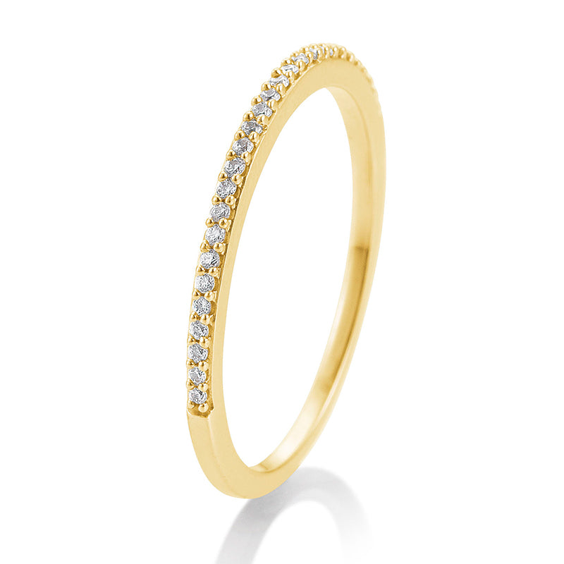 Memoire Ring mit 28 Brillanten 0,112 ct., Gelbgold