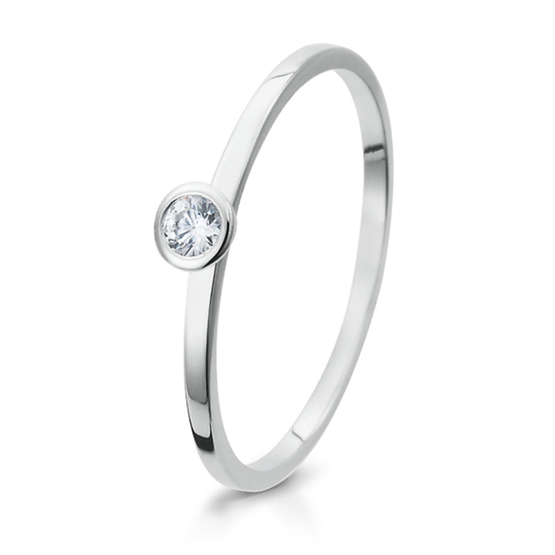 Verlobungsring mit einem Brillanten 0,10 ct., Platin