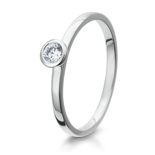 Verlobungsring mit einem Brillanten 0,10 ct., Platin, 950 Platin, W/SI, Größe 65