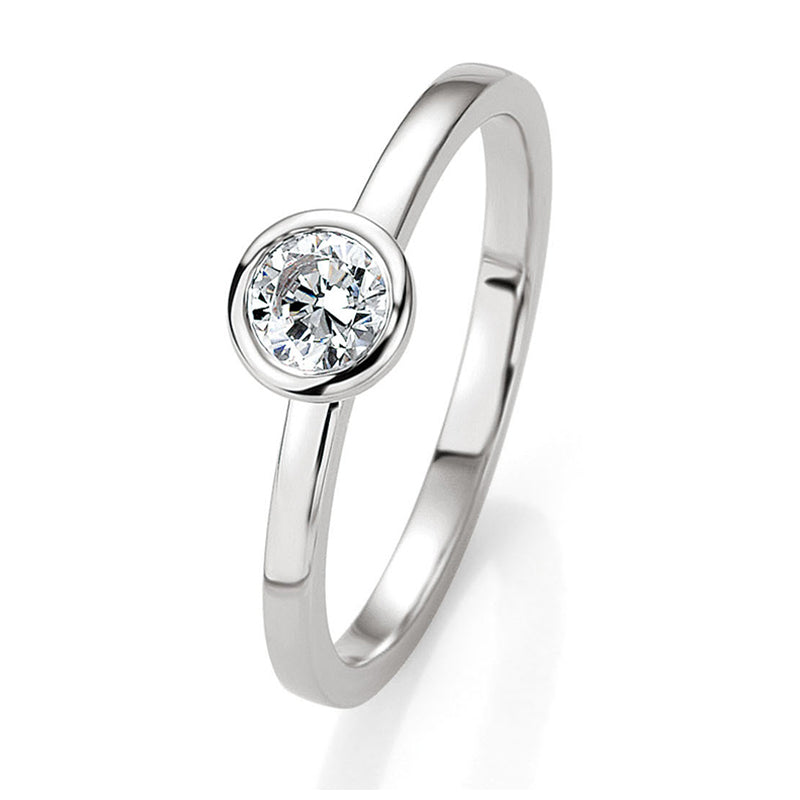 Verlobungsring mit einem Brillanten 0,30 ct., Platin, 950 Platin, W/SI, Größe 65