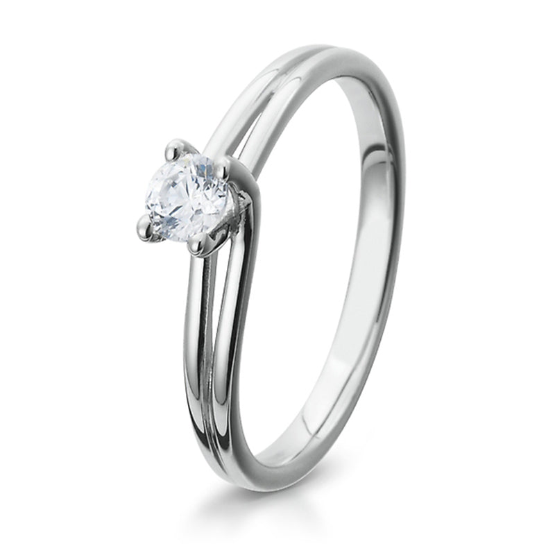 Verlobungsring mit einem Brillanten 0,20 ct., Platin