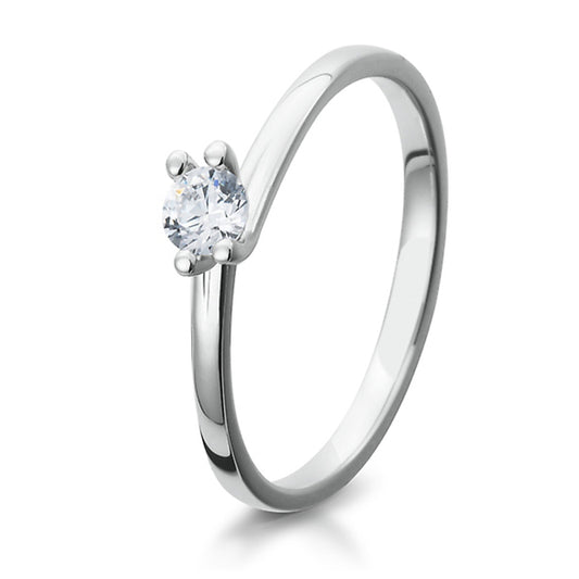 Verlobungsring mit einem Brillanten 0,20 ct., Platin