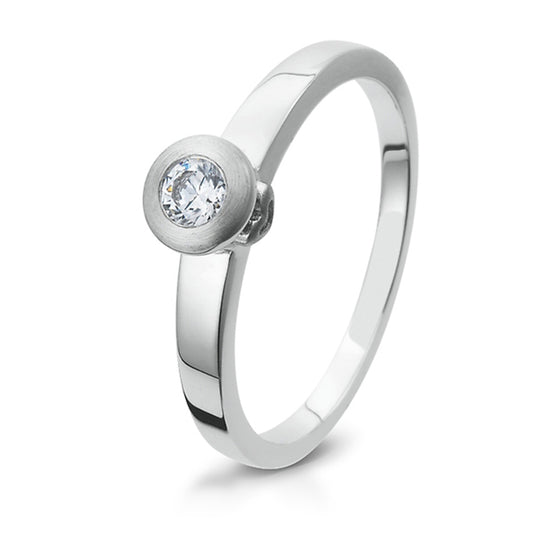 Verlobungsring mit 3 Brillanten 0,131 ct., Platin, 950 Platin, W/SI, Größe 65