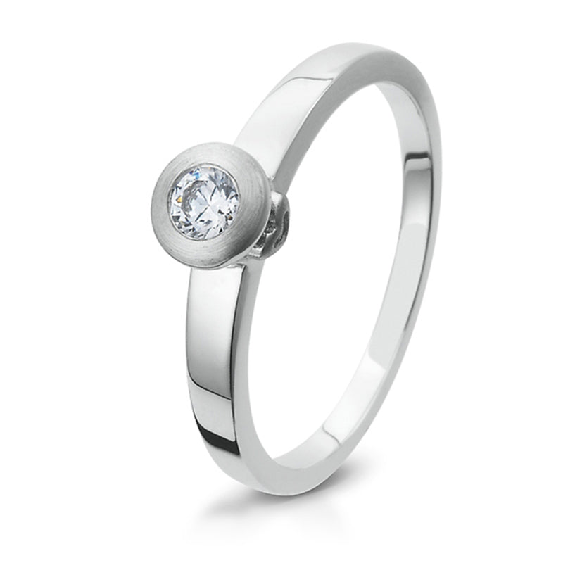 Verlobungsring mit 3 Brillanten 0,131 ct., Platin, 950 Platin, W/SI, Größe 65