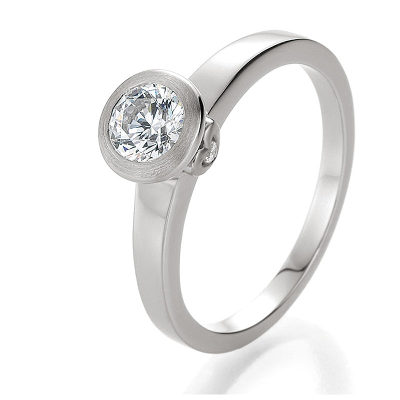 Verlobungsring mit 3 Brillanten 0,524 ct., Platin, 950 Platin, W/SI, Größe 65