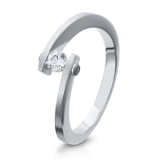 Verlobungsring mit 3 Brillanten 0,131 ct., Platin, 950 Platin, W/SI, Größe 65