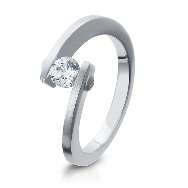 Verlobungsring mit 3 Brillanten 0,265 ct., Platin, 950 Platin, W/SI, Größe 65