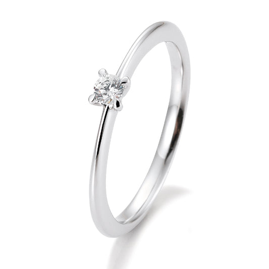 Verlobungsring mit einem Brillanten 0,10 ct., Platin, 950 Platin, W/SI, Größe 65