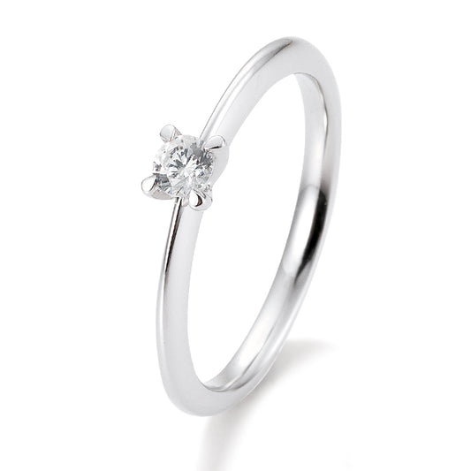 Verlobungsring mit einem Brillanten 0,15 ct., Platin, 950 Platin, W/SI, Größe 65
