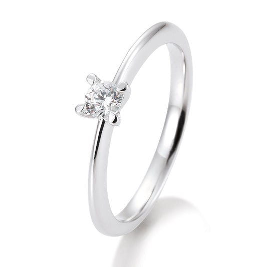 Verlobungsring mit einem Brillanten 0,20 ct., Platin, 950 Platin, W/SI, Größe 65