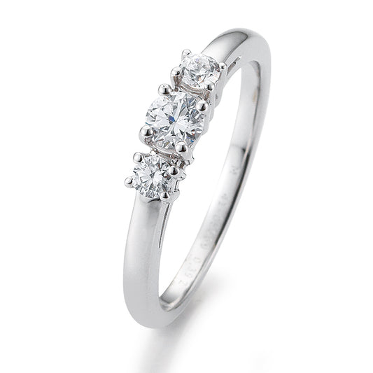 Verlobungsring mit 3 Brillanten 0,39 ct., Platin, 950 Platin, W/SI, Größe 65