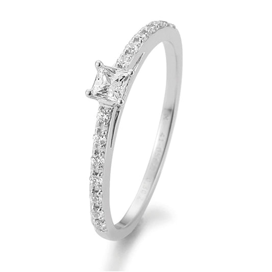 Verlobungsring mit 13 Brillanten 0,30 ct., Platin, 950 Platin, W/SI, Größe 65