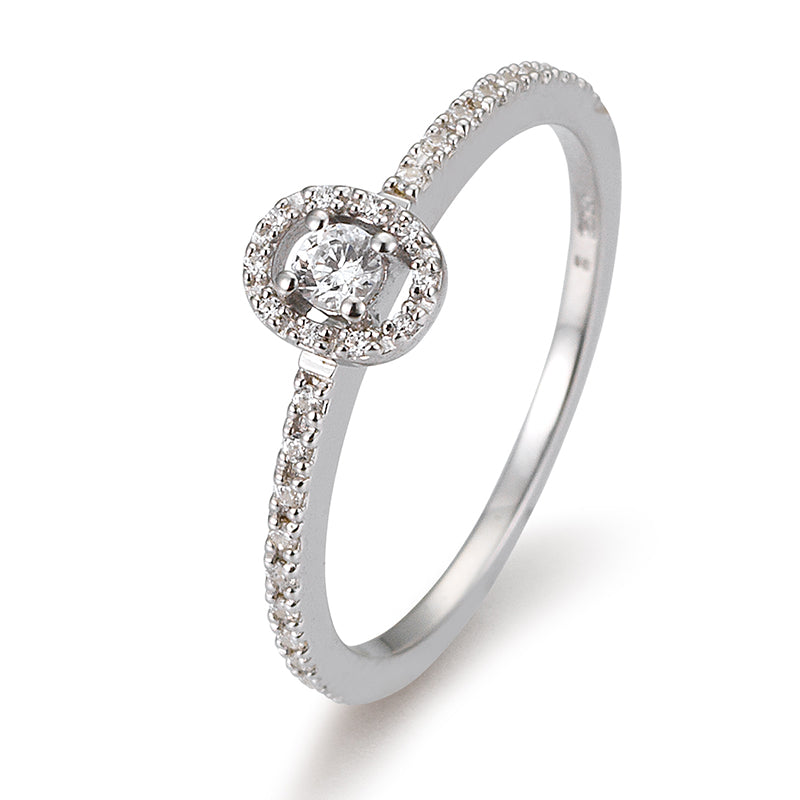 Verlobungsring mit 31 Brillanten 0,22 ct., Platin, 950 Platin, W/SI, Größe 65