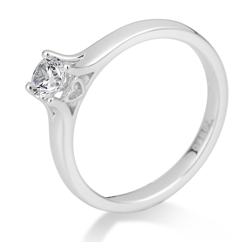 Verlobungsring mit einem Brillanten 0,40 ct., Platin