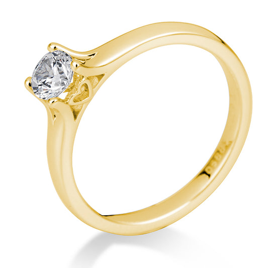 Verlobungsring mit einem Brillanten 0,50 ct., Gelbgold