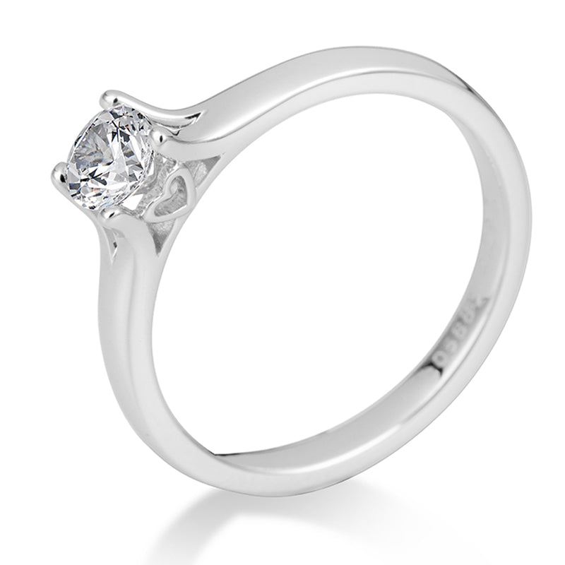 Verlobungsring mit einem Brillanten 0,50 ct., Platin