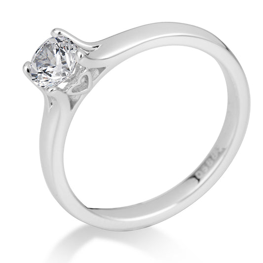 Verlobungsring mit einem Brillanten 0,60 ct., Platin